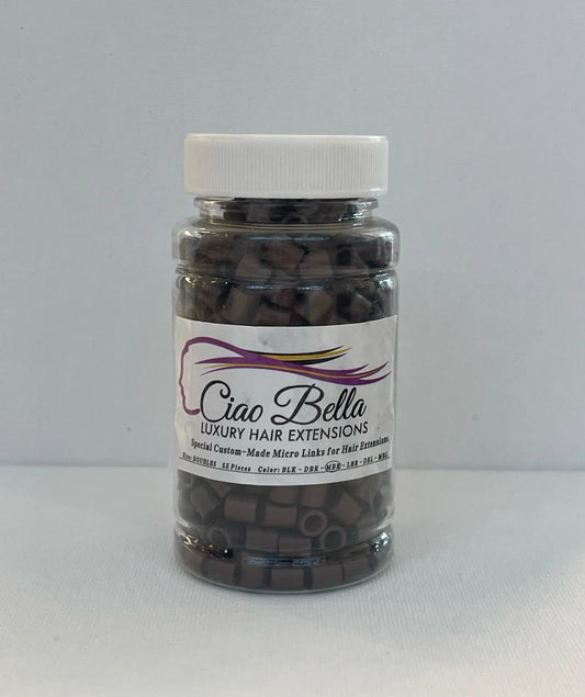 Beads 500 pc | Mega Size | Medium Brown - Ciao Bella Luxury Hair