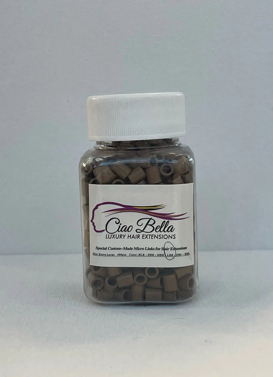 Beads 500 pc | X-Large Size | Light Brown - Ciao Bella Luxury Hair