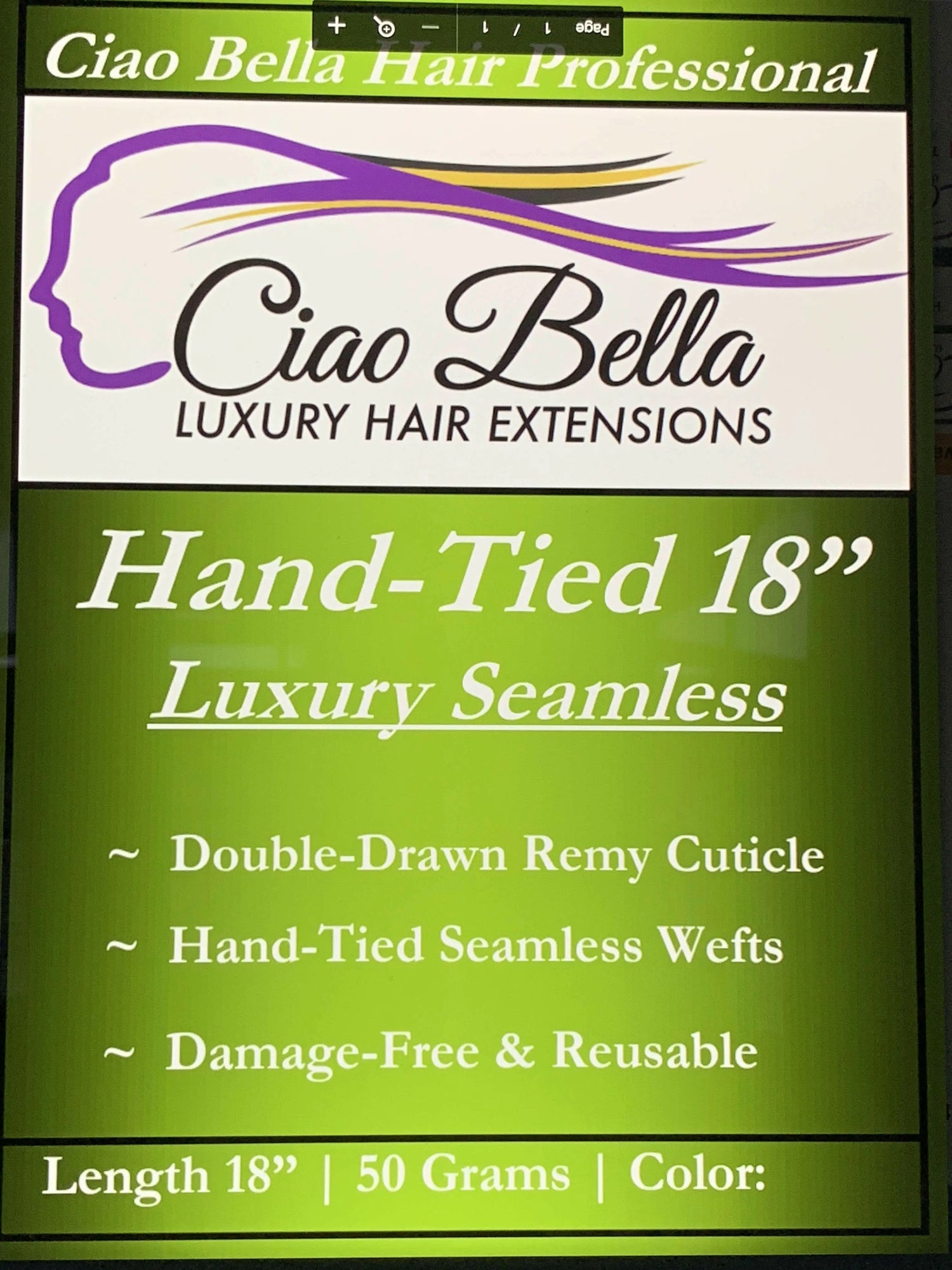 18-Hand-Tied-Hair-50-g Ciao Bella Luxury Hair