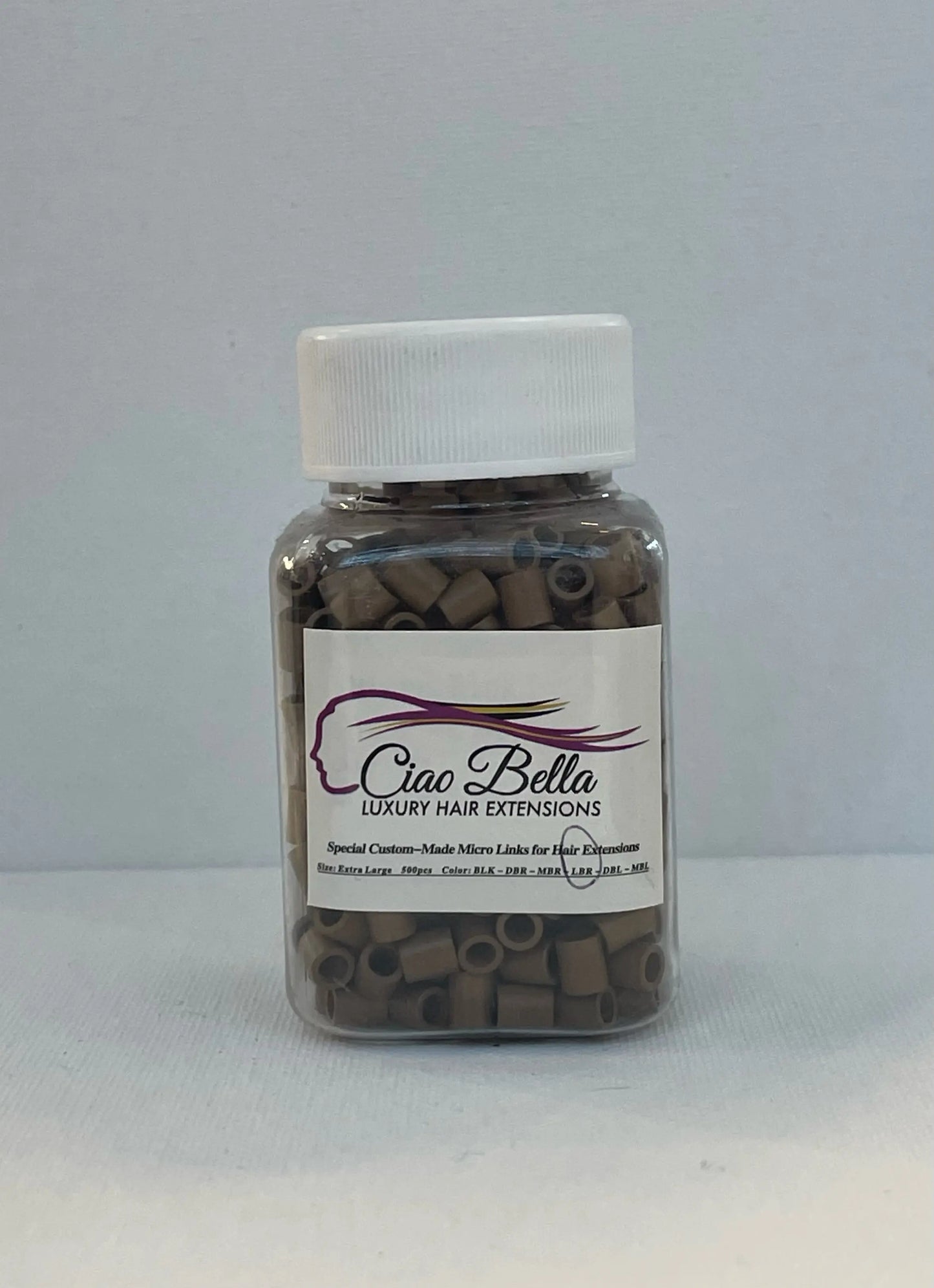 Beads 500 pc | X-Large Size | Light Brown - Ciao Bella Luxury Hair