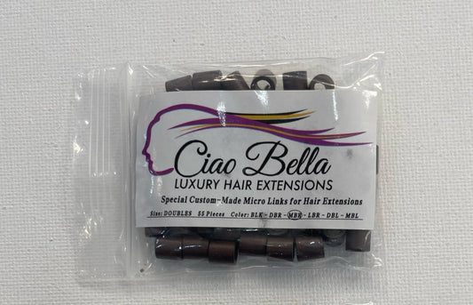 Beads 55 pc | Mega Size | Medium Brown - Ciao Bella Luxury Hair