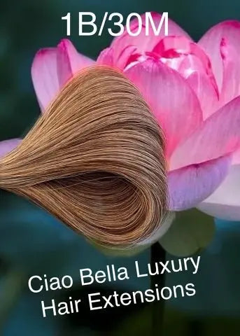 Hand-Tied Hair | 18" | #1B/30-M - Ciao Bella Luxury Hair