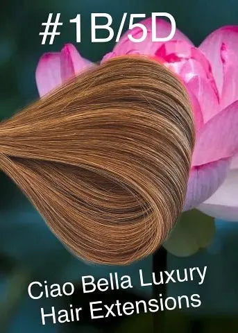 Hand-Tied Hair | 18" | #1B/5-D - Ciao Bella Luxury Hair