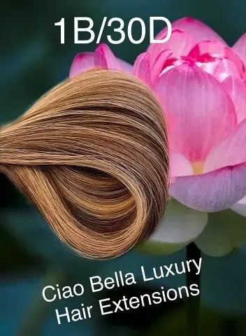 Micro-Bead Hair | 18" | #1B/30-D - Ciao Bella Luxury Hair